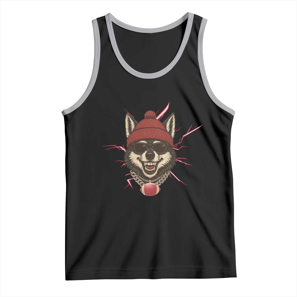 Howling Wolf Spirit For The Midwest Football Fan Tank Top TS12 Black Athletic Heather Print Your Wear