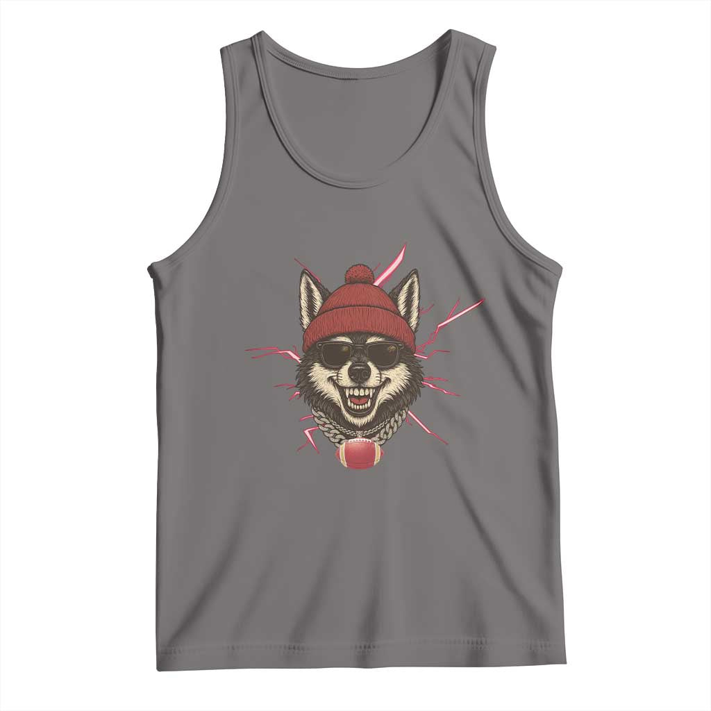 Howling Wolf Spirit For The Midwest Football Fan Tank Top TS12 Deep Heather Print Your Wear