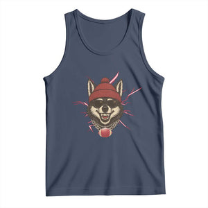 Howling Wolf Spirit For The Midwest Football Fan Tank Top TS12 Navy Print Your Wear
