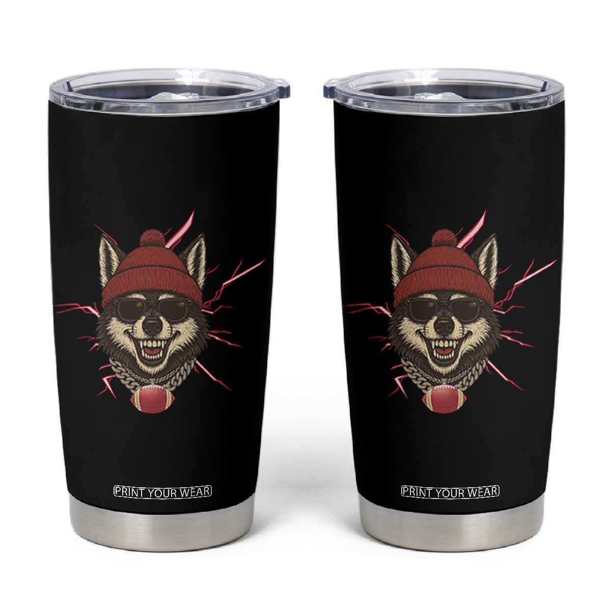 Howling Wolf Spirit For The Midwest Football Fan Tumbler Cup TS12 Black Print Your Wear