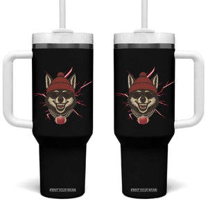 Howling Wolf Spirit For The Midwest Football Fan Tumbler With Handle TS12 One Size: 40 oz Black Print Your Wear