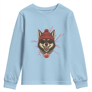 Howling Wolf Spirit For The Midwest Football Fan Youth Sweatshirt TS12 Light Blue Print Your Wear