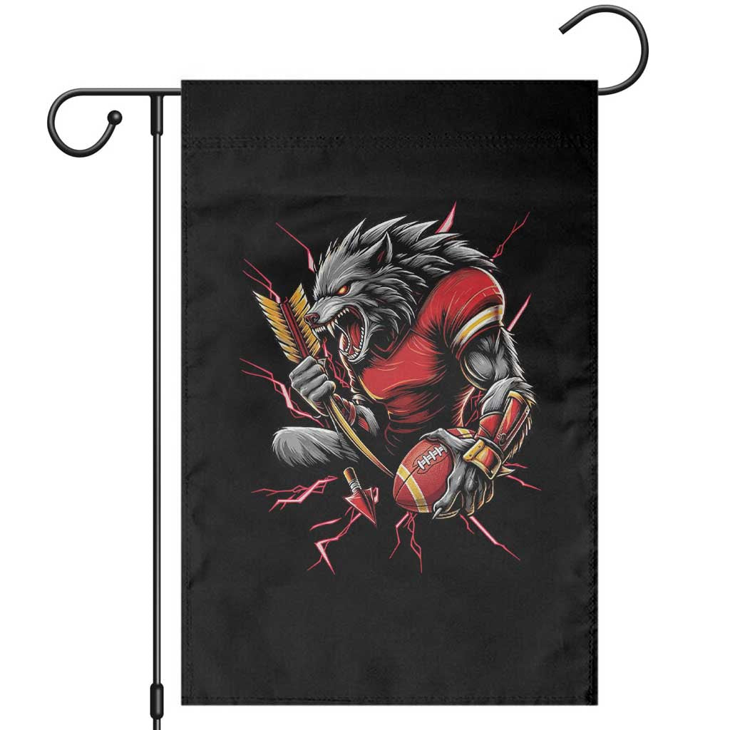 Midwest Wolf Spirit Garden Flag American Football Fan Lifestyle TS12 Black Print Your Wear