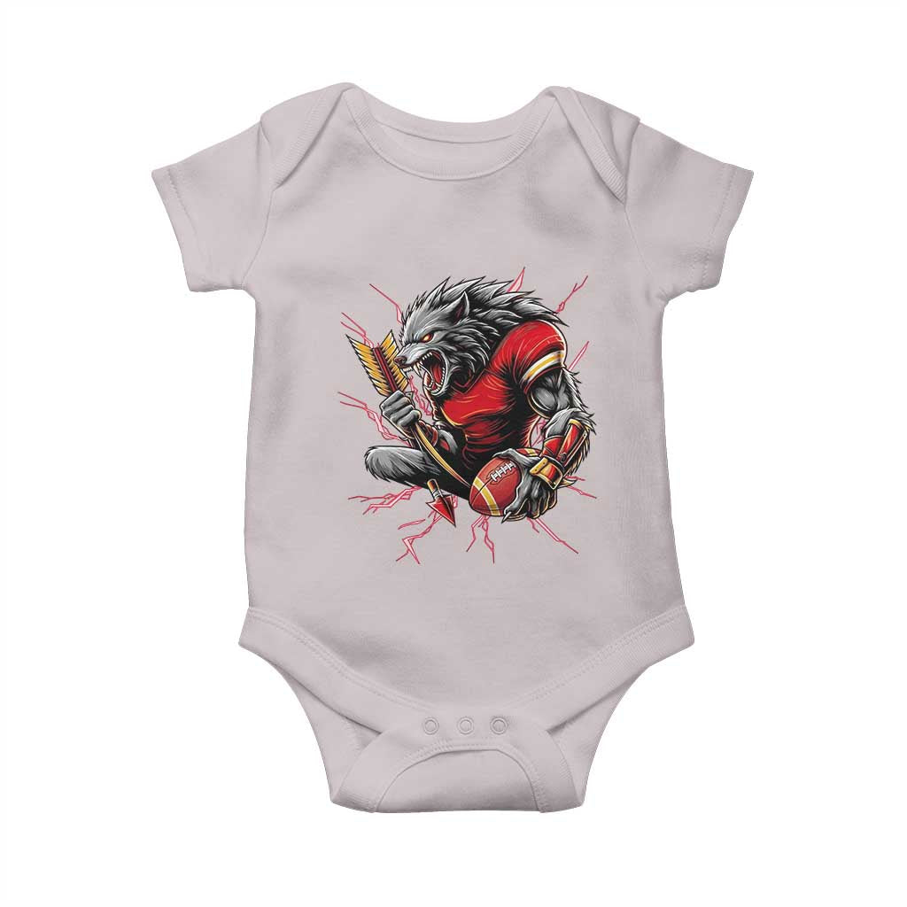 Midwest Wolf Spirit Baby Onesie American Football Fan Lifestyle TS12 Ice Gray Print Your Wear
