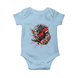 Midwest Wolf Spirit Baby Onesie American Football Fan Lifestyle TS12 Light Blue Print Your Wear