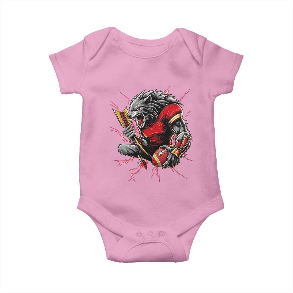 Midwest Wolf Spirit Baby Onesie American Football Fan Lifestyle TS12 Light Pink Print Your Wear