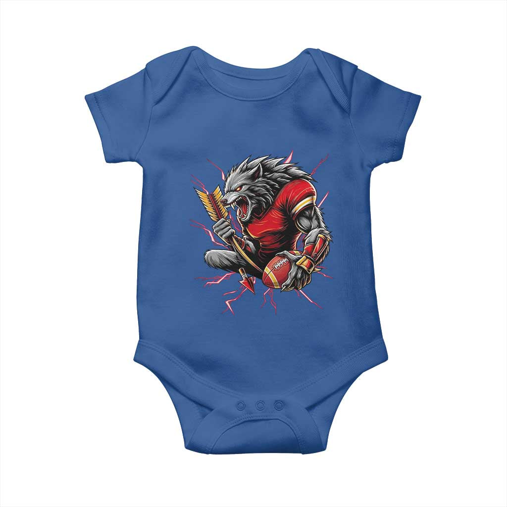 Midwest Wolf Spirit Baby Onesie American Football Fan Lifestyle TS12 Royal Blue Print Your Wear
