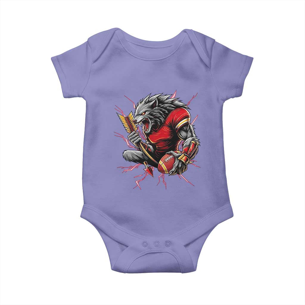 Midwest Wolf Spirit Baby Onesie American Football Fan Lifestyle TS12 Violet Print Your Wear