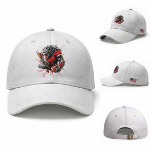 Midwest Wolf Spirit Baseball Cap American Football Fan Lifestyle TS12 Baseball Cap Universal Fit White Print Your Wear