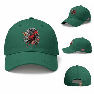 Midwest Wolf Spirit Baseball Cap American Football Fan Lifestyle TS12 Baseball Cap Universal Fit Irish Green Print Your Wear
