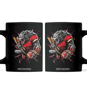 Midwest Wolf Spirit Coffee Mug American Football Fan Lifestyle TS12 Black Print Your Wear