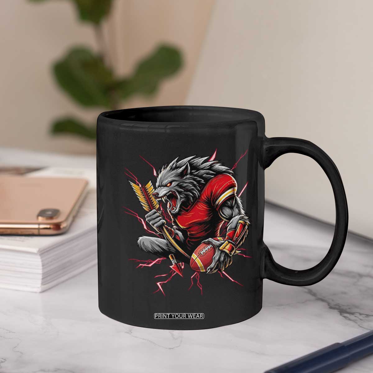 Midwest Wolf Spirit Coffee Mug American Football Fan Lifestyle TS12 Print Your Wear