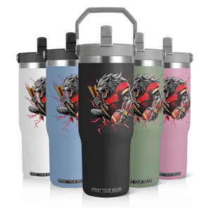 Midwest Wolf Spirit Flip Straw Tumbler American Football Fan Lifestyle TS12 Print Your Wear
