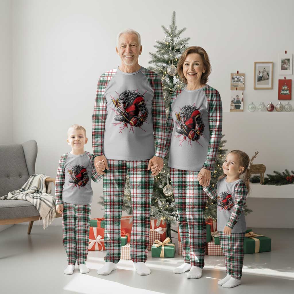 Midwest Wolf Spirit Plaid Pajama Set American Football Fan Lifestyle TS12 Christmas Plaid Print Your Wear