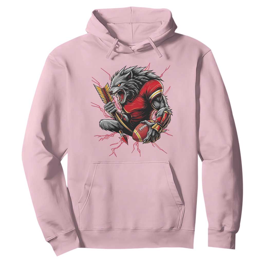 Midwest Wolf Spirit Hoodie American Football Fan Lifestyle TS12 Light Pink Print Your Wear