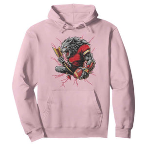 Midwest Wolf Spirit Hoodie American Football Fan Lifestyle TS12 Light Pink Print Your Wear