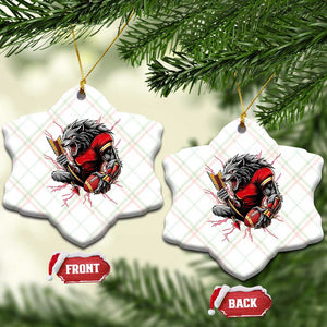 Midwest Wolf Spirit Ceramic Ornament American Football Fan Lifestyle TS12 Print Your Wear
