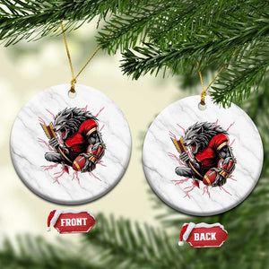 Midwest Wolf Spirit Ceramic Ornament American Football Fan Lifestyle TS12 1pc White Marble Print Your Wear