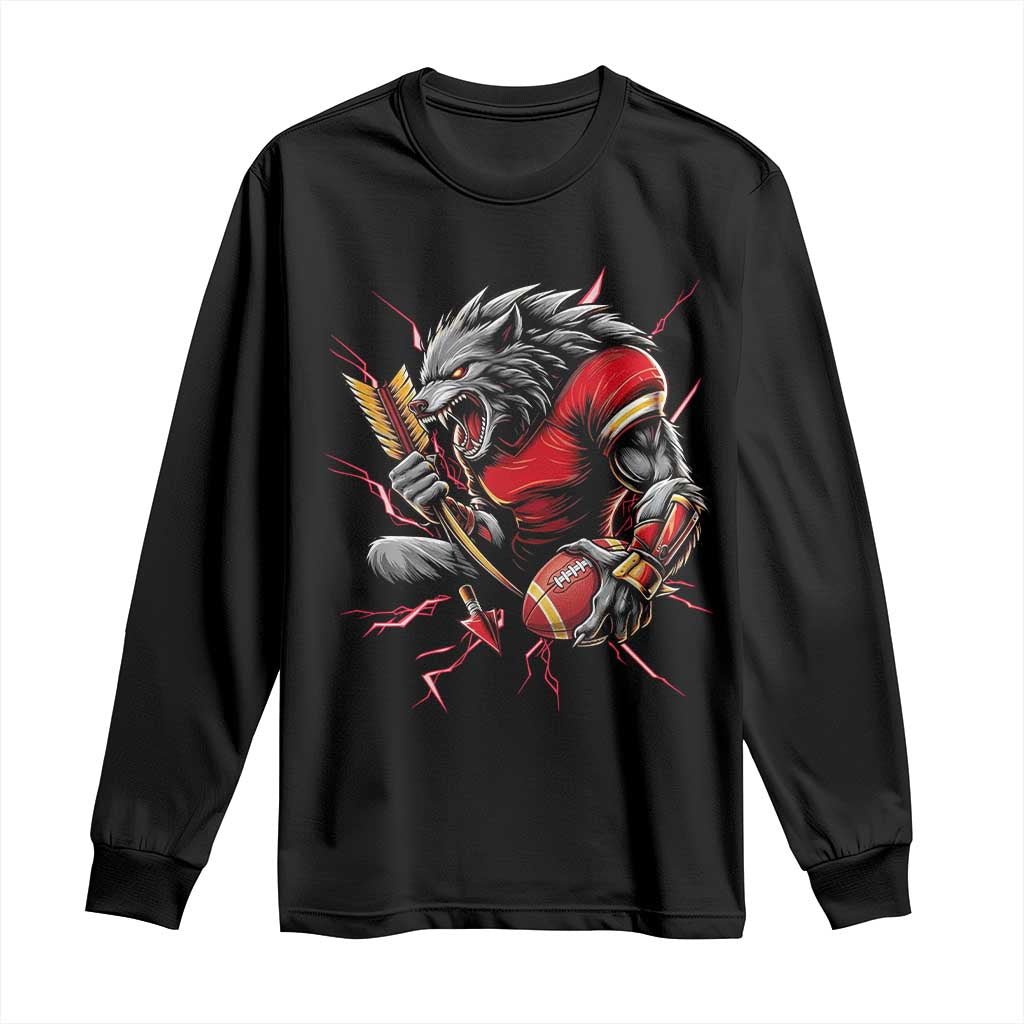Midwest Wolf Spirit Long Sleeve Shirt American Football Fan Lifestyle TS12 Black Print Your Wear