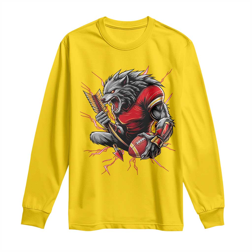 Midwest Wolf Spirit Long Sleeve Shirt American Football Fan Lifestyle TS12 Daisy Print Your Wear