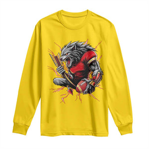 Midwest Wolf Spirit Long Sleeve Shirt American Football Fan Lifestyle TS12 Daisy Print Your Wear