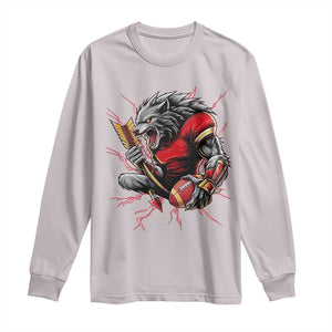 Midwest Wolf Spirit Long Sleeve Shirt American Football Fan Lifestyle TS12 Ice Gray Print Your Wear