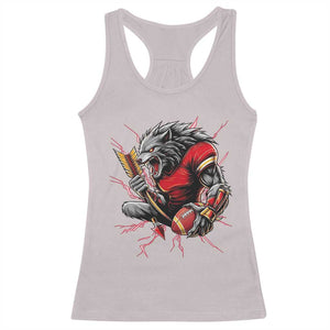 Midwest Wolf Spirit Racerback Tank Top American Football Fan Lifestyle TS12 Ice Gray Print Your Wear