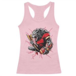 Midwest Wolf Spirit Racerback Tank Top American Football Fan Lifestyle TS12 Light Pink Print Your Wear