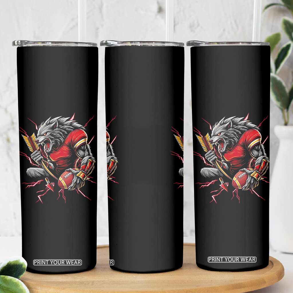 Midwest Wolf Spirit Skinny Tumbler American Football Fan Lifestyle TS12 Print Your Wear