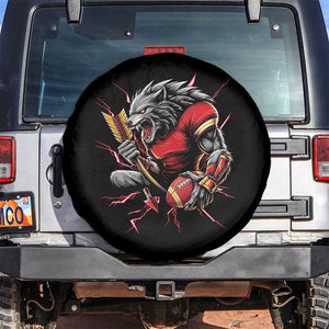 Midwest Wolf Spirit Spare Tire Cover American Football Fan Lifestyle TS12 No hole Black Print Your Wear