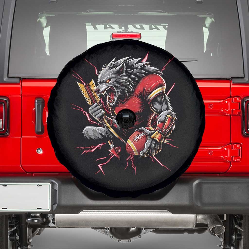 Midwest Wolf Spirit Spare Tire Cover American Football Fan Lifestyle TS12 Black Print Your Wear