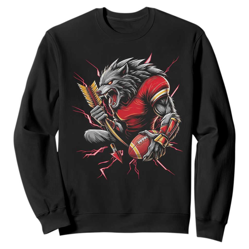 Midwest Wolf Spirit Sweatshirt American Football Fan Lifestyle TS12 Black Print Your Wear
