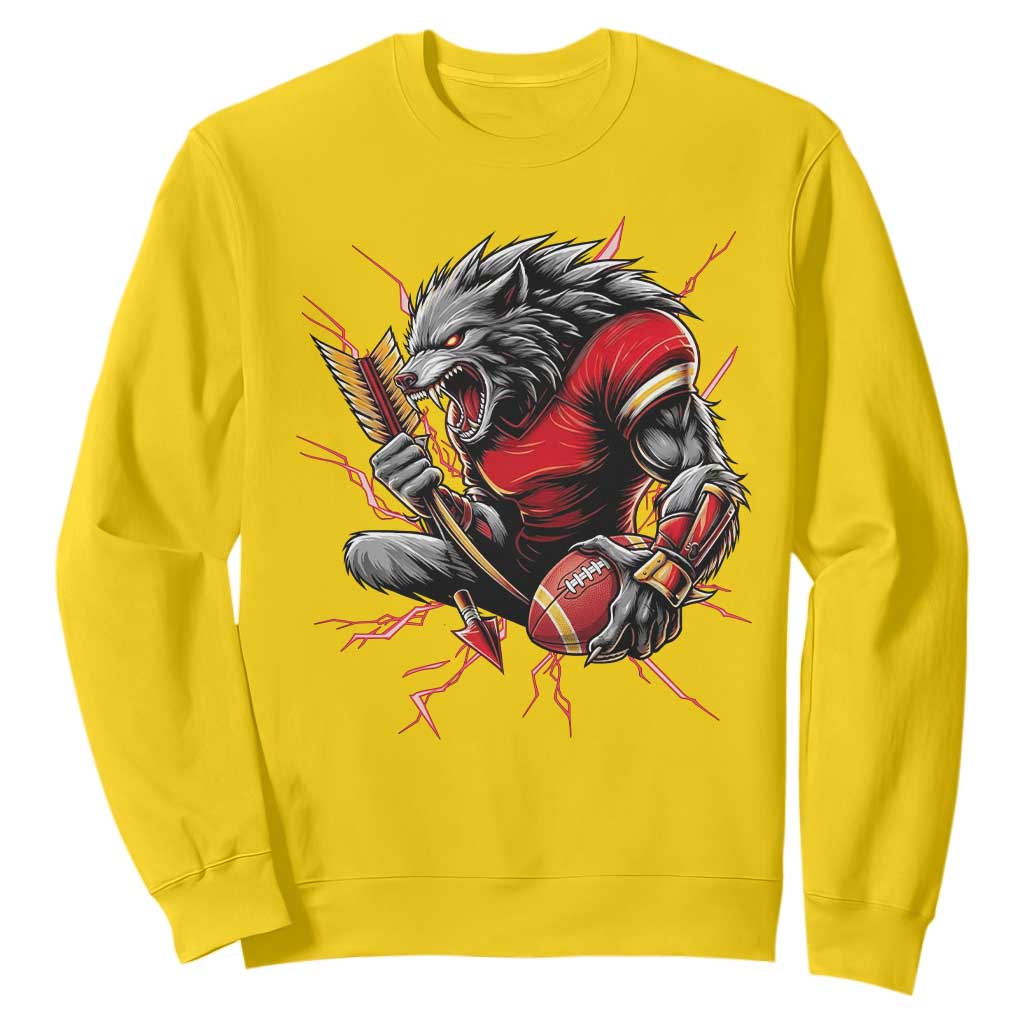 Midwest Wolf Spirit Sweatshirt American Football Fan Lifestyle TS12 Daisy Print Your Wear
