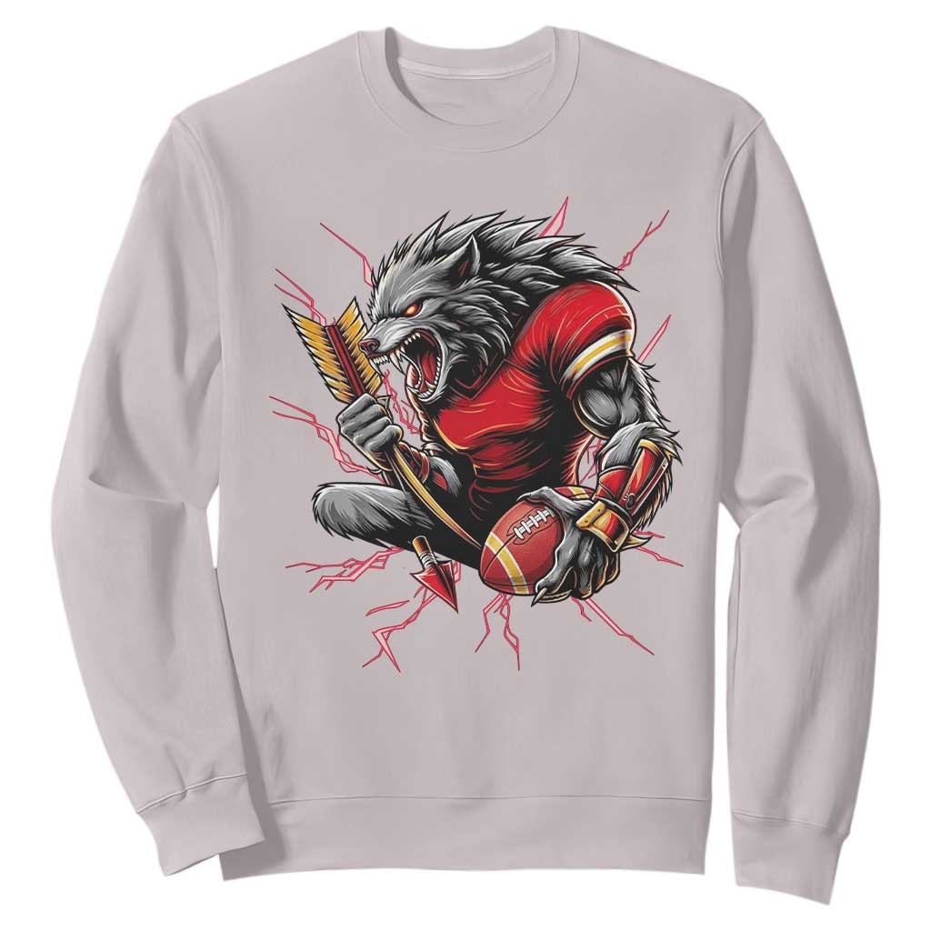 Midwest Wolf Spirit Sweatshirt American Football Fan Lifestyle TS12 Ice Gray Print Your Wear