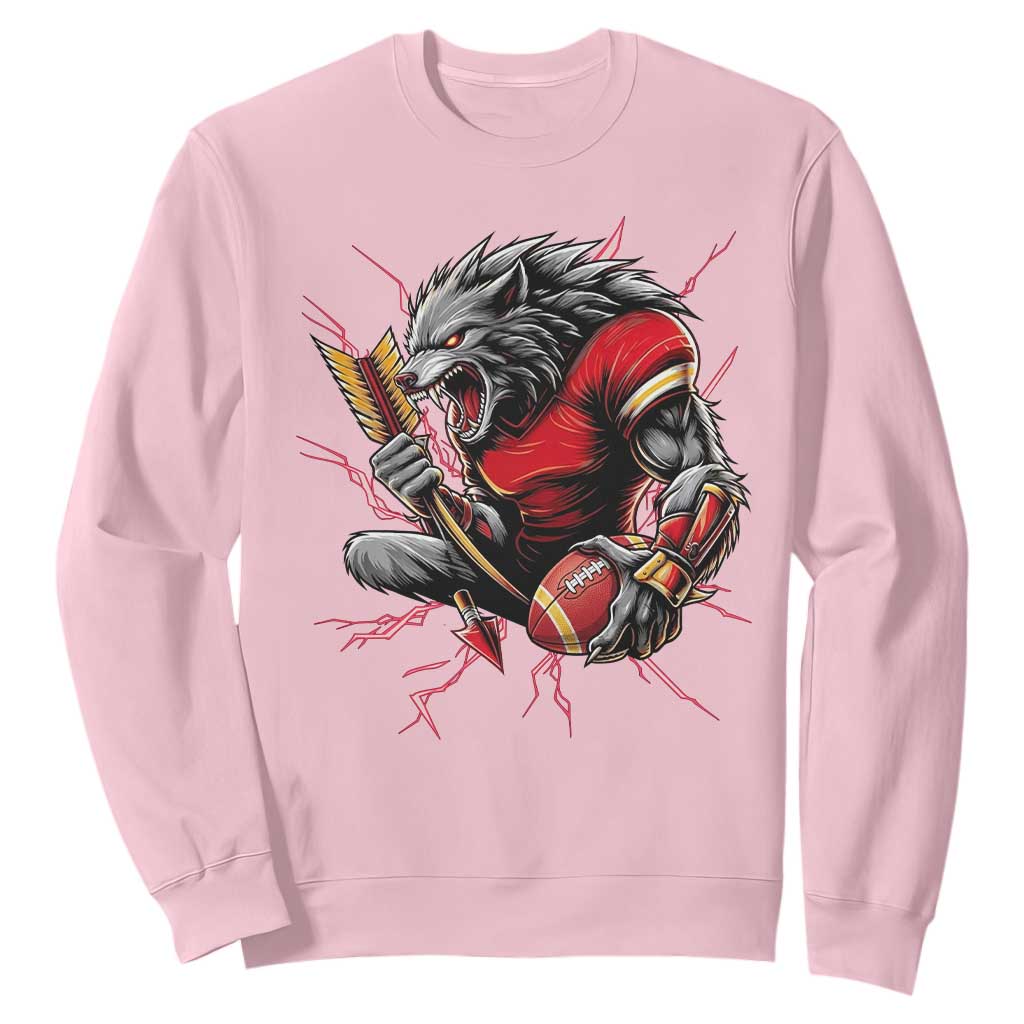 Midwest Wolf Spirit Sweatshirt American Football Fan Lifestyle TS12 Light Pink Print Your Wear