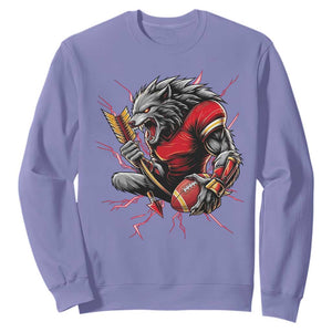 Midwest Wolf Spirit Sweatshirt American Football Fan Lifestyle TS12 Violet Print Your Wear