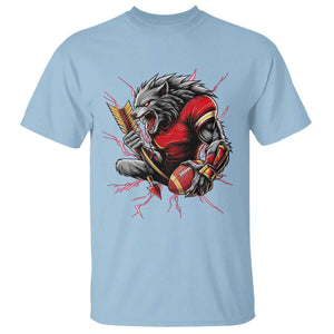 Midwest Wolf Spirit T Shirt American Football Fan Lifestyle TS12 Light Blue Print Your Wear