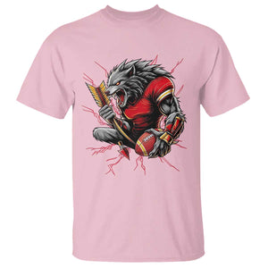 Midwest Wolf Spirit T Shirt American Football Fan Lifestyle TS12 Light Pink Print Your Wear