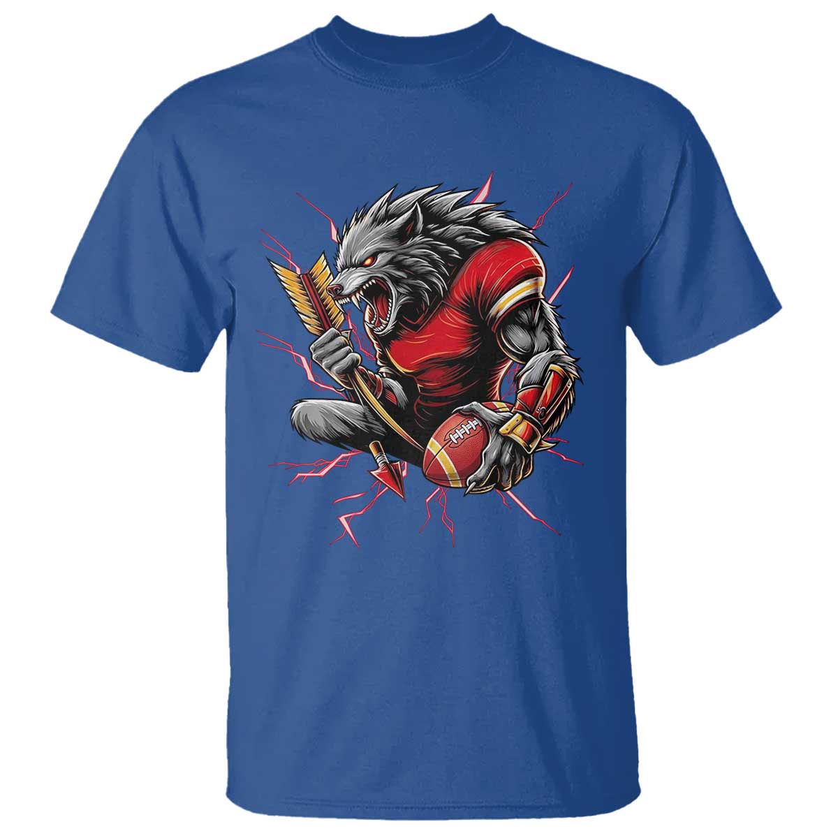 Midwest Wolf Spirit T Shirt American Football Fan Lifestyle TS12 Royal Blue Print Your Wear