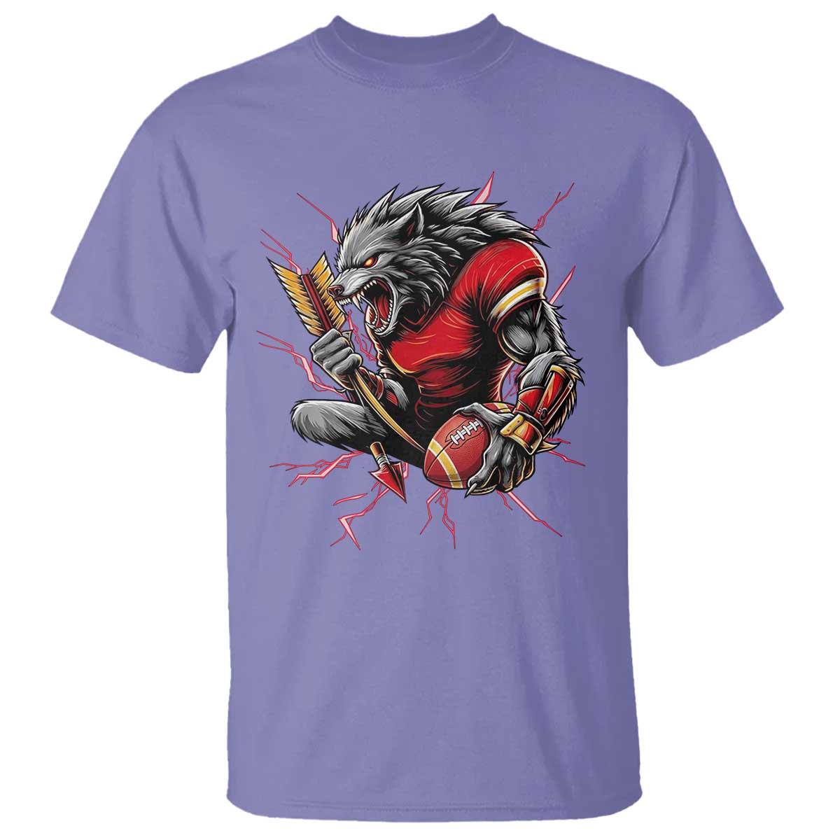 Midwest Wolf Spirit T Shirt American Football Fan Lifestyle TS12 Violet Print Your Wear