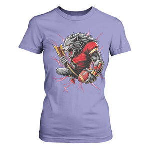 Midwest Wolf Spirit T Shirt For Women American Football Fan Lifestyle TS12 Violet Print Your Wear