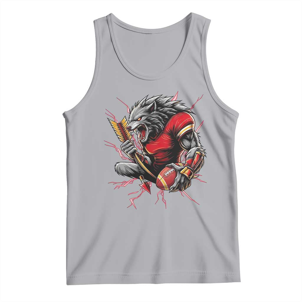 Midwest Wolf Spirit Tank Top American Football Fan Lifestyle TS12 Athletic Heather Print Your Wear