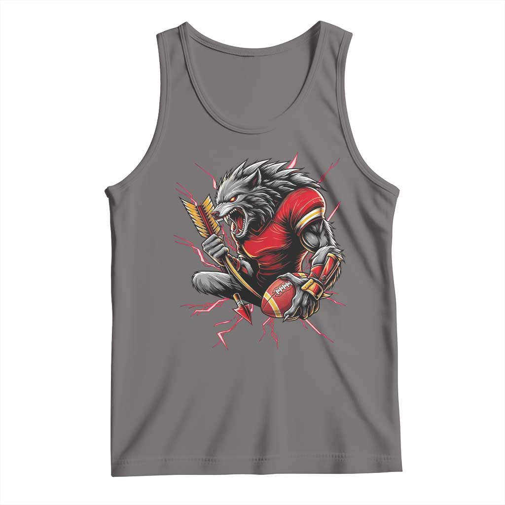 Midwest Wolf Spirit Tank Top American Football Fan Lifestyle TS12 Deep Heather Print Your Wear