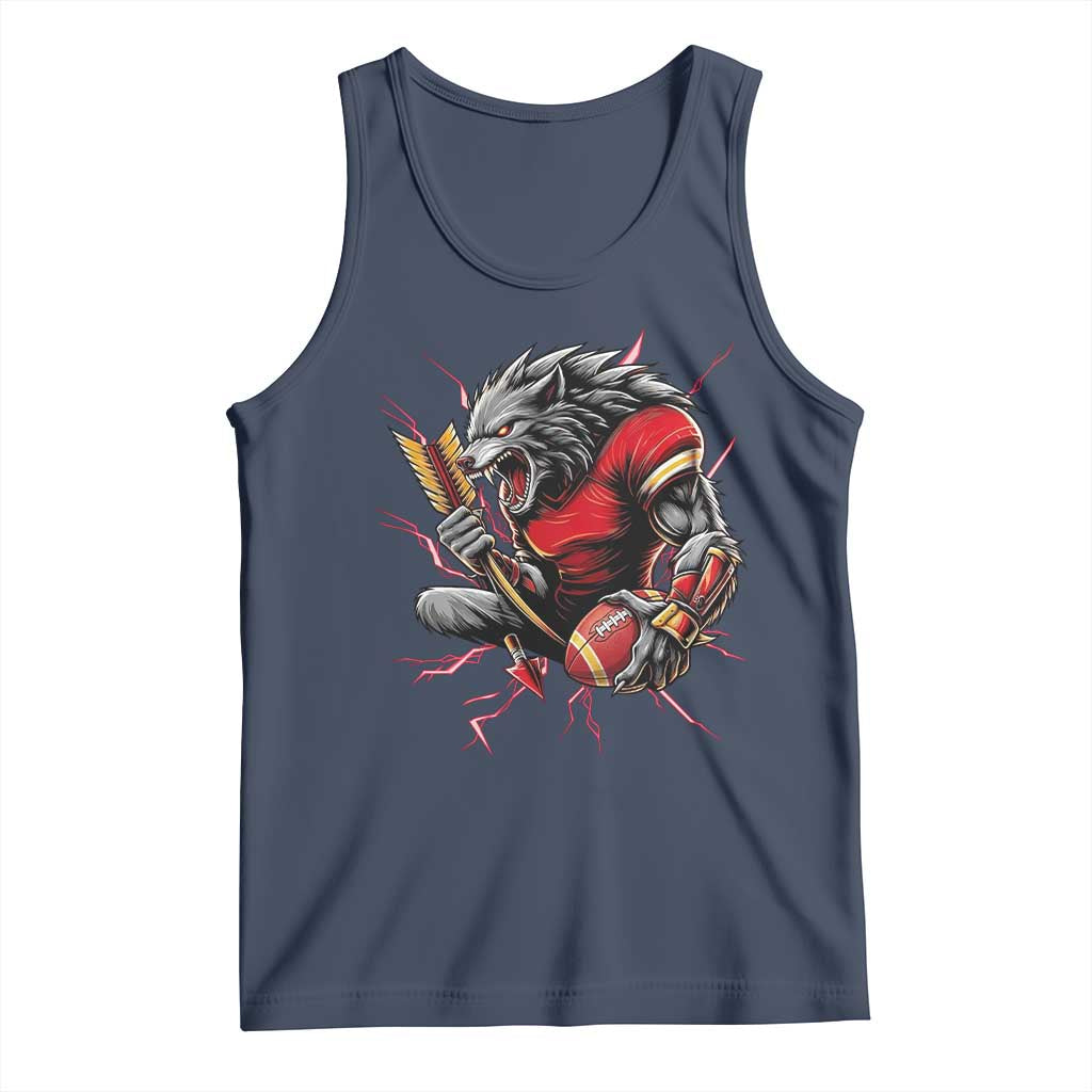 Midwest Wolf Spirit Tank Top American Football Fan Lifestyle TS12 Navy Print Your Wear