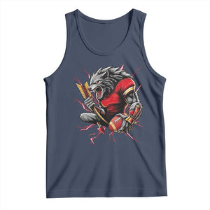 Midwest Wolf Spirit Tank Top American Football Fan Lifestyle TS12 Navy Print Your Wear