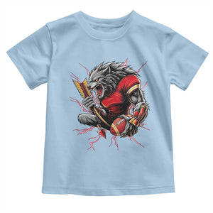 Midwest Wolf Spirit Toddler T Shirt American Football Fan Lifestyle TS12 Light Blue Print Your Wear