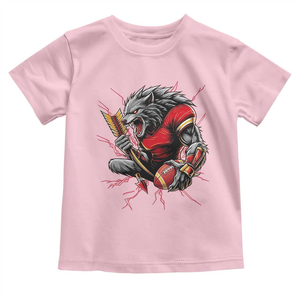 Midwest Wolf Spirit Toddler T Shirt American Football Fan Lifestyle TS12 Light Pink Print Your Wear