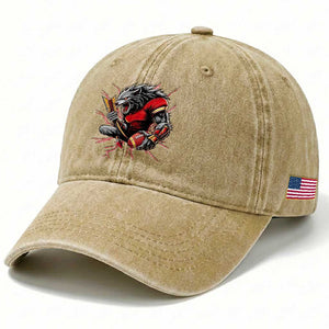 Midwest Wolf Spirit Washed Cotton Baseball Cap American Football Fan Lifestyle TS12 Print Your Wear