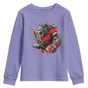 Midwest Wolf Spirit Youth Sweatshirt American Football Fan Lifestyle TS12 Violet Print Your Wear