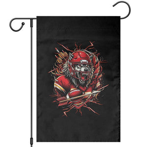 American Football Fan Wolf Spirit Garden Flag Game Day Lifestyle TS12 Black Print Your Wear